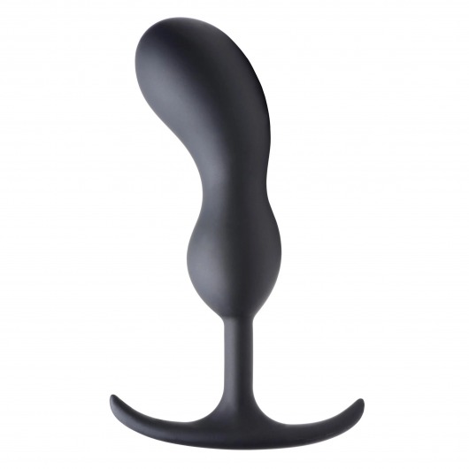 Черный массажер простаты с утяжелителями Premium Silicone Weighted Prostate Plug Large - 18,8 см. - XR Brands - в Долгопрудном купить с доставкой