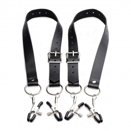 Ремни с зажимами для половых губ Spread Labia Spreader Straps with Clamps - XR Brands - купить с доставкой в Долгопрудном