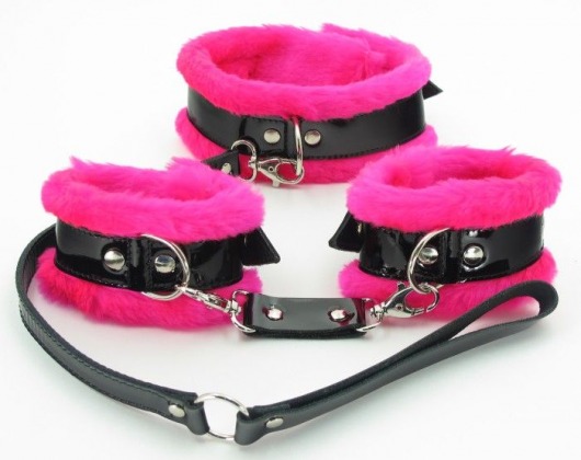 Набор с розовым мехом BDSM Light - БДСМ Арсенал - купить с доставкой в Долгопрудном