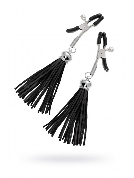 Зажимы на соски «Прищепки» с черными кисточками из замши - Pecado - купить с доставкой в Долгопрудном