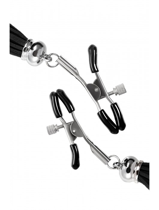 Зажимы на соски «Прищепки» с черными кисточками из замши - Pecado - купить с доставкой в Долгопрудном