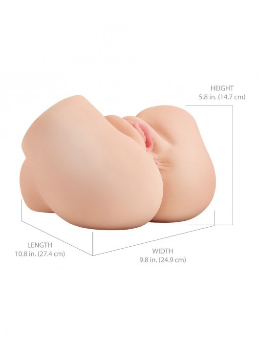 Телесный мастурбатор-полуторс с вибрацией и эффектом всасывания Back That Ass Up - Pipedream - в Долгопрудном купить с доставкой