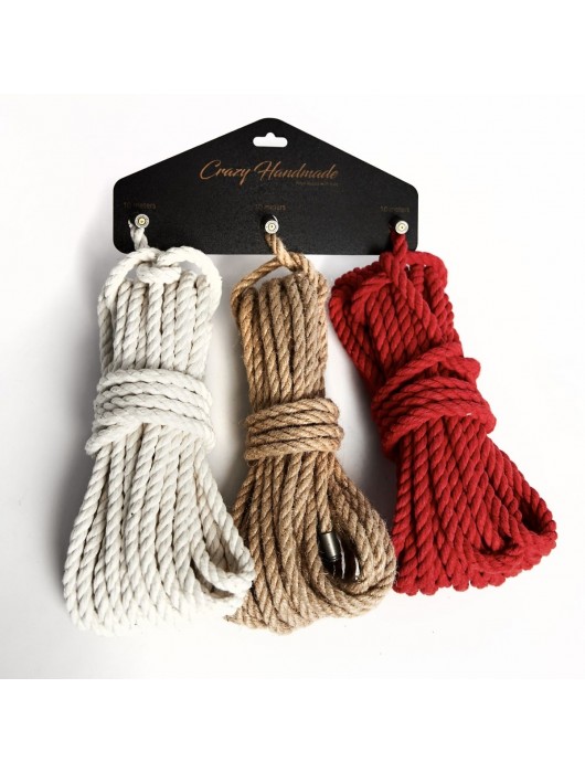 Набор из 3 разноцветных веревок для шибари - Crazy Handmade - купить с доставкой в Долгопрудном