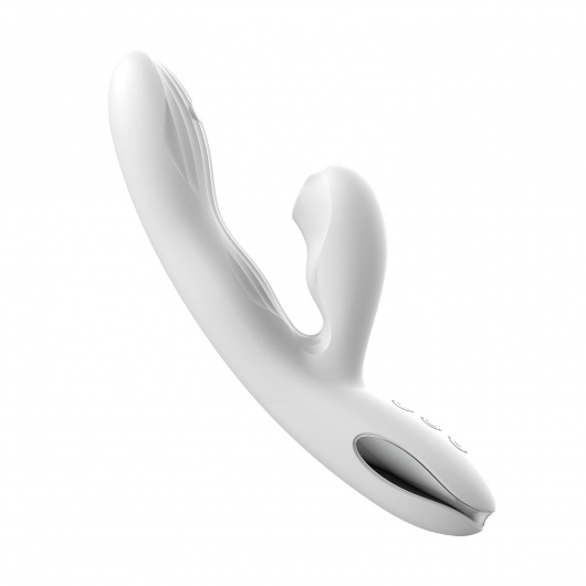 Белый вибратор-кролик Eria с вакуумной стимуляцией, функцией tapping и нагревом - 21,5 см. - BeYourLover