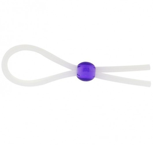 Прозрачное лассо с фиолетовой бусиной SILICONE COCK RING WITH BEAD LAVENDER - NMC - в Долгопрудном купить с доставкой