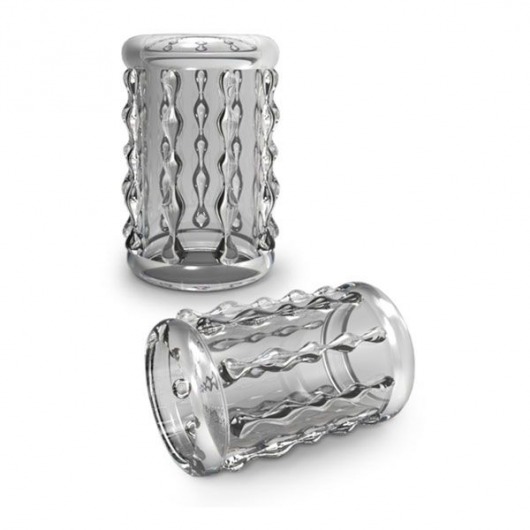 Прозрачная насадка с бороздками STAY HARD COCK SLEEVE 04 CLEAR - Blush Novelties - в Долгопрудном купить с доставкой