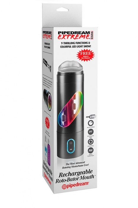 Перезаряжаемый мастурбатор-ротик Extreme Toyz Rechargeable Roto-Bator Mouth - Pipedream - в Долгопрудном купить с доставкой