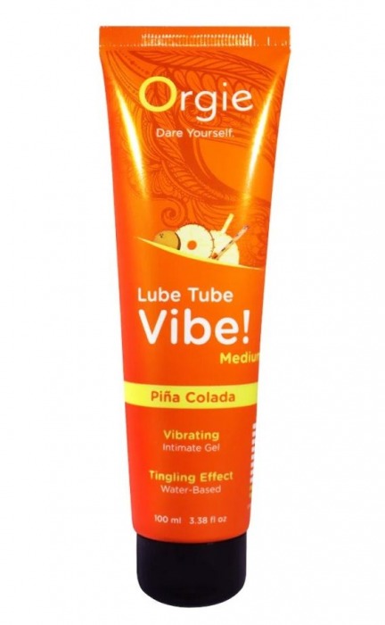 Гель с эффектом вибрации Lube Tube Vibe Medium Pina Colada - 100 мл. - ORGIE - купить с доставкой в Долгопрудном