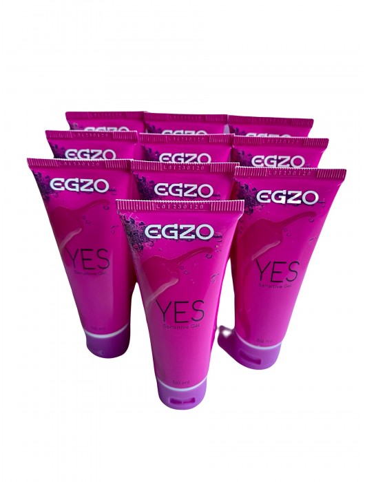 Набор из 10 согревающих лубрикантов на водной основе Egzo Yes (по 50 мл.) - EGZO - купить с доставкой в Долгопрудном