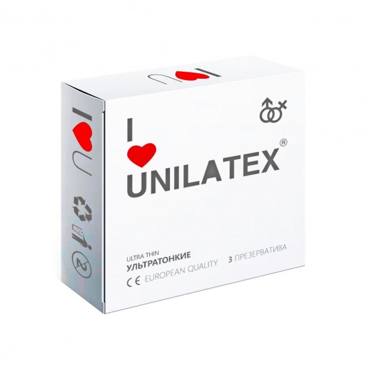 Ультратонкие презервативы Unilatex Ultra Thin - 3 шт. - Unilatex - купить с доставкой в Долгопрудном