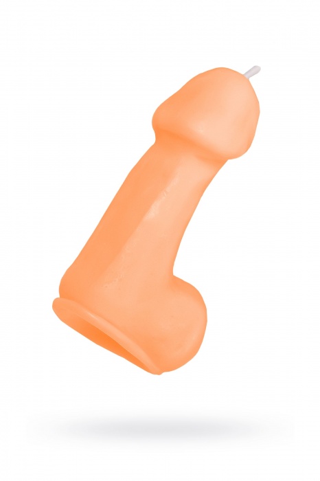 Оранжевая свеча в форме пениса - 47 гр. - Pecado - купить с доставкой в Долгопрудном