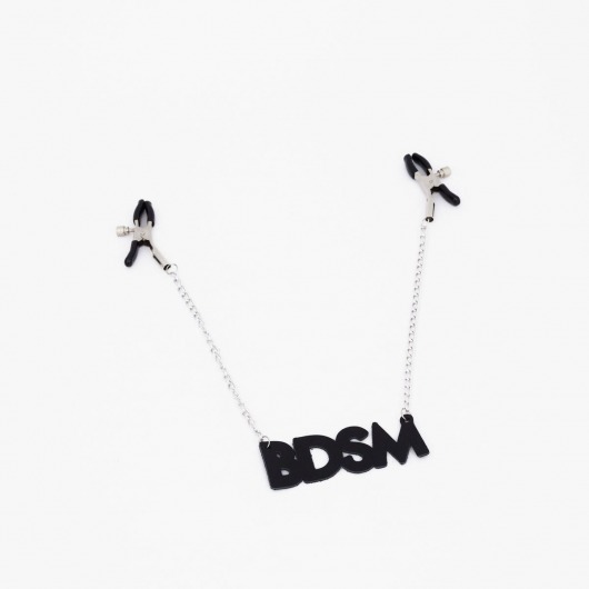 Зажимы на соски с кожаной подвеской BDSM - Crazy Handmade - купить с доставкой в Долгопрудном