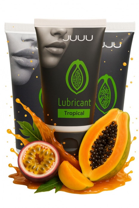 Набор из 3 съедобных лубрикантов JUJU со вкусом тропических фруктов - JuJu - купить с доставкой в Долгопрудном