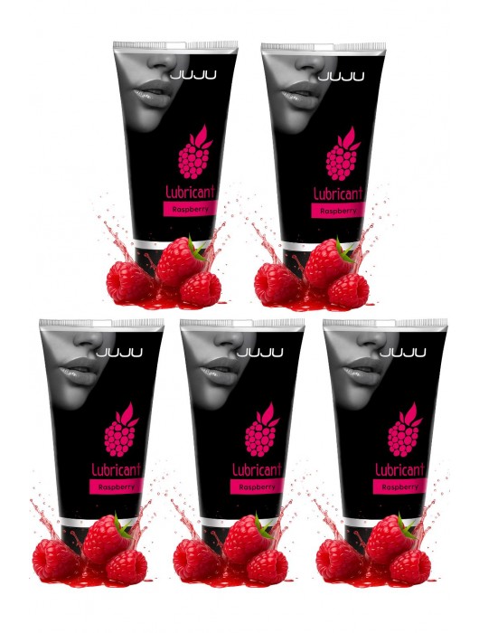 Набор из 5 съедобных лубрикантов JUJU со вкусом малины - JuJu - купить с доставкой в Долгопрудном