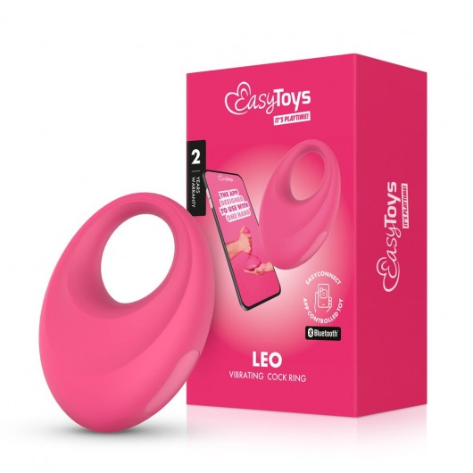Розовое интерактивное эрекционное виброкольцо Leo - Easy toys - в Долгопрудном купить с доставкой