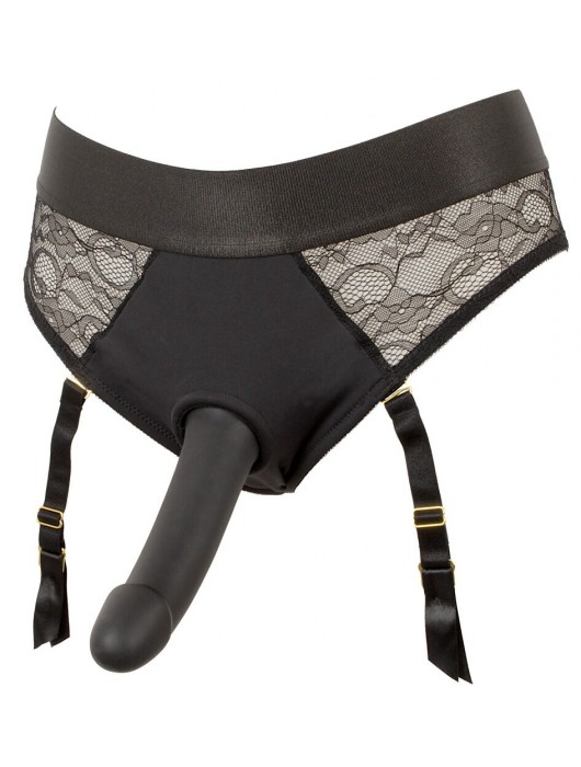 Черный женский страпон Strap-on Set: трусики и насадка - Orion - купить с доставкой в Долгопрудном