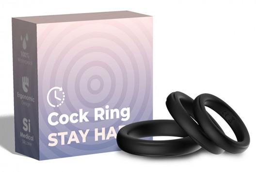Набор из 3 черных эрекционных колец Stay Hard - Boys of Toys - в Долгопрудном купить с доставкой