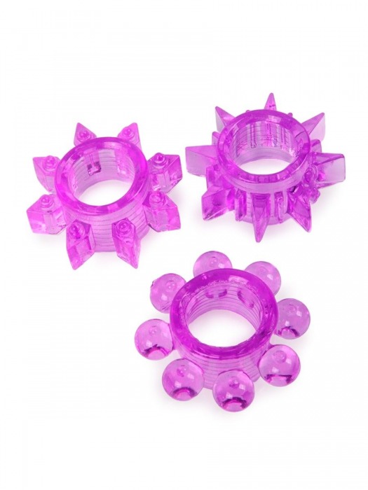 Набор из 3 лиловых эрекционных колец различной формы - Erowoman-Eroman - в Долгопрудном купить с доставкой