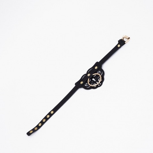 Черный чокер с клепками и золотистой фурнитурой - Crazy Handmade - купить с доставкой в Долгопрудном