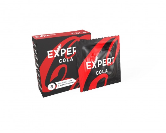 Презервативы с ароматом колы Expert Cola - 3 шт. - Expert - купить с доставкой в Долгопрудном