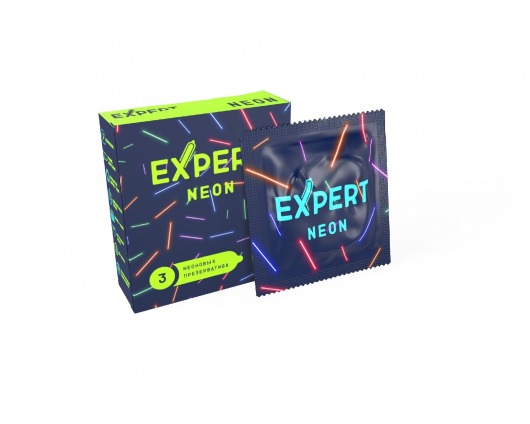 Светящиеся в темноте презервативы Expert Neon - 3 шт. - Expert - купить с доставкой в Долгопрудном
