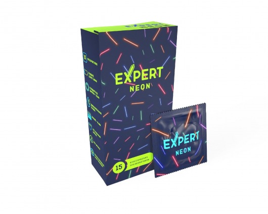 Светящиеся в темноте презервативы Expert Neon - 15 шт. - Expert - купить с доставкой в Долгопрудном