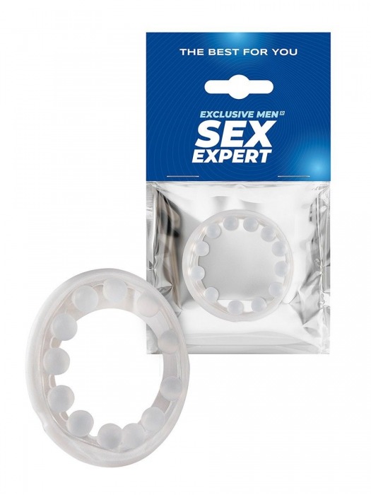 Эрекционное кольцо со стимулирующими шариками на поверхности - Sex Expert - в Долгопрудном купить с доставкой