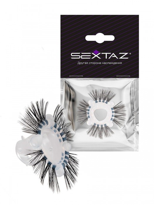 Эластичное эрекционное кольцо с черными «ресничками» - Sextaz - в Долгопрудном купить с доставкой