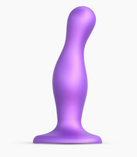 Фиолетовая насадка Strap-On-Me Dildo Plug Curvy size M - Strap-on-me - купить с доставкой в Долгопрудном