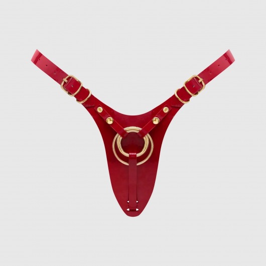 Красный пояс для фиксации насадок Strap-On-Me Leatherette Harness Fabulous - Strap-on-me - купить с доставкой в Долгопрудном