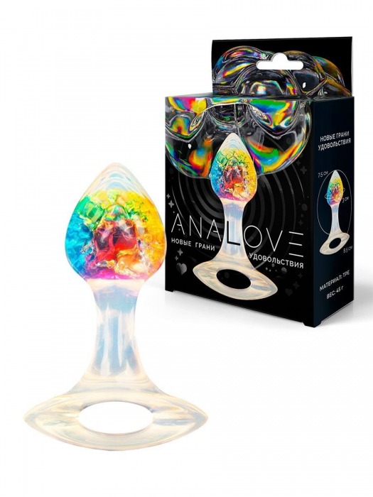 Яркая анальная пробка с ручкой - 8,5 см. - AnaLove