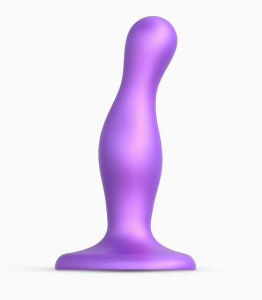 Фиолетовая насадка Strap-On-Me Dildo Plug Curvy size S - Strap-on-me - купить с доставкой в Долгопрудном