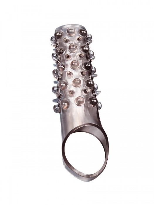 Дымчатая насадка на пенис с шипами и выпуклостями - 12 см. - Sex Expert - в Долгопрудном купить с доставкой