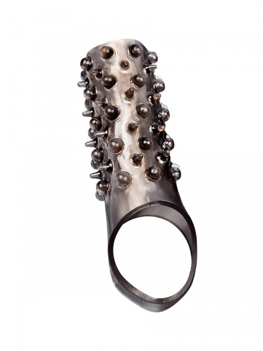 Дымчатая насадка на пенис с шипами и выпуклостями - 12,5 см. - Sex Expert - в Долгопрудном купить с доставкой