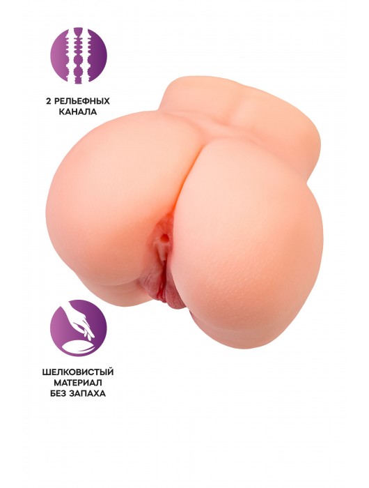 Реалистичный мастурбатор в форме попки с двумя любовными входами - No Name - в Долгопрудном купить с доставкой