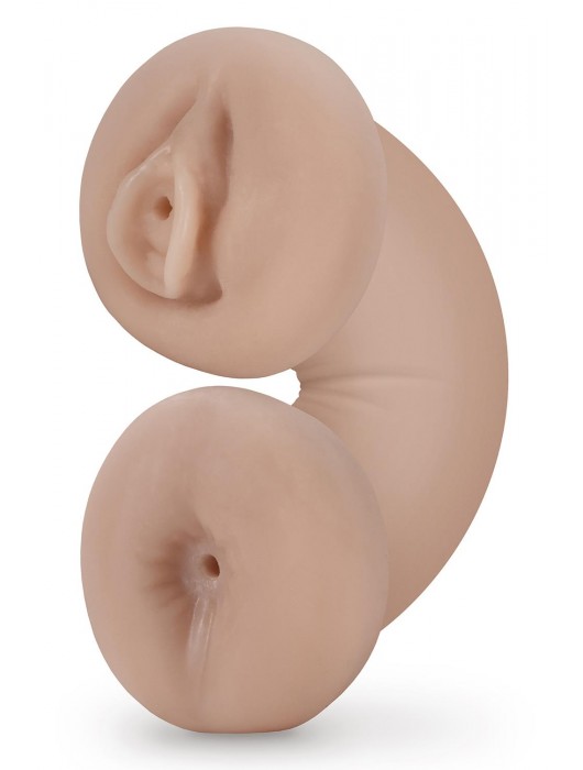 Телесный люминесцентный двусторонний мастурбатор Tasha - Blush Novelties - в Долгопрудном купить с доставкой