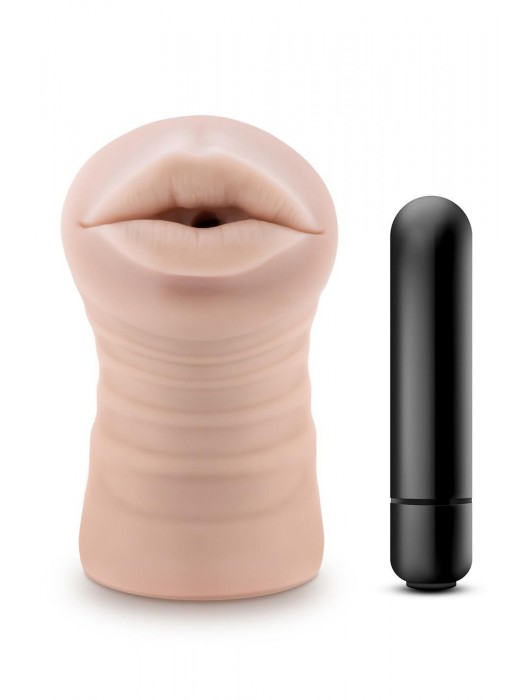 Телесный мастурбатор-ротик Nicole Vibrating Masturbator - Blush Novelties - в Долгопрудном купить с доставкой