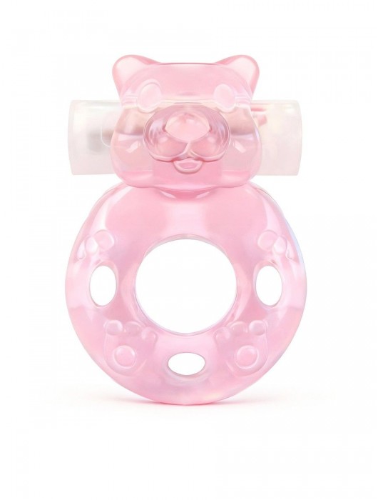 Розовое эрекционное виброкольцо в форме мишки - 1137 - в Долгопрудном купить с доставкой