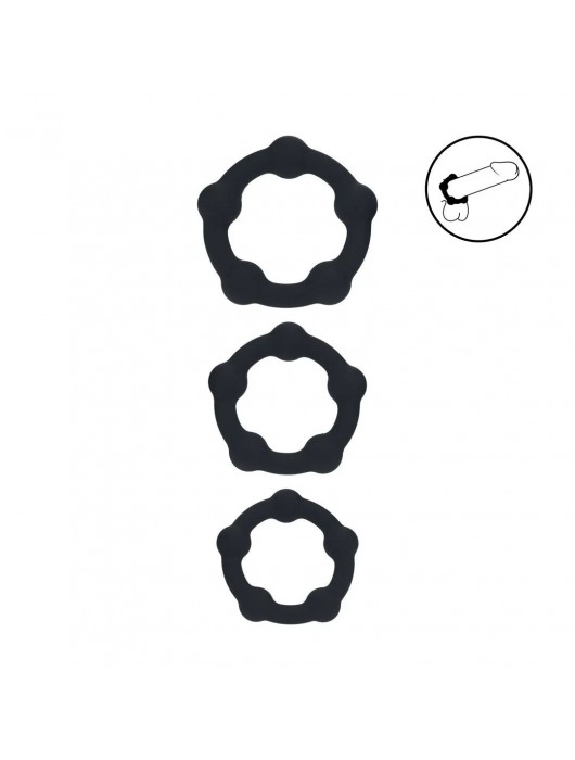 Набор из 3 эрекционных колец Beaded Silicone Cockring Set - Shots Media BV - в Долгопрудном купить с доставкой