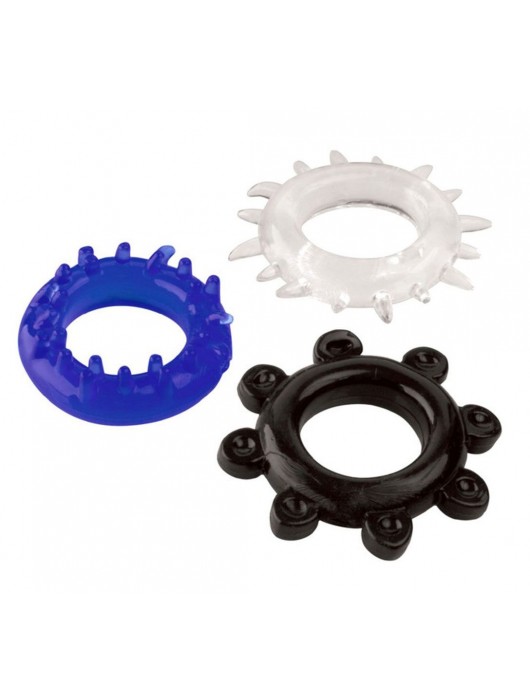 Набор из 3 эрекционных колец разного цвета и рельефа - Boys of Toys - в Долгопрудном купить с доставкой