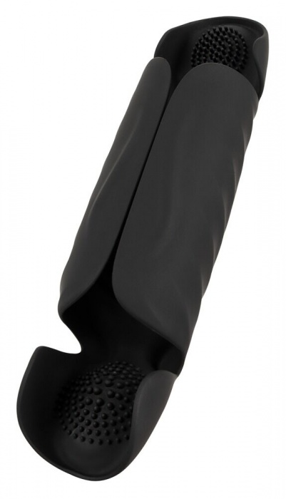 Черный вибромастурбатор с трехточечной стимуляцией Penis Trainer with 3 Point Stimulation - Orion - в Долгопрудном купить с доставкой