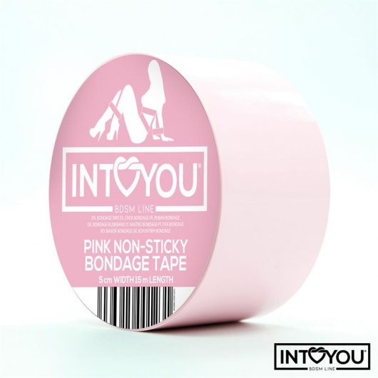 Розовый скотч для фиксации Non-Sticky Bondage Tape - 15 м. - Intoyou - купить с доставкой в Долгопрудном