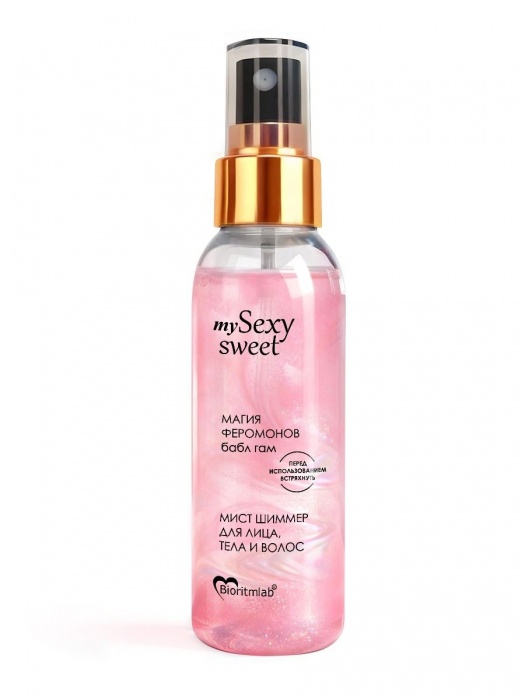 Мист для лица, тела и волос Sexy Sweet с ароматом бабл-гам, шиммером и феромонами - 95 мл. -  - Магазин феромонов в Долгопрудном
