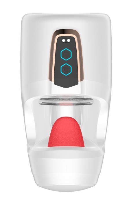 Белый мастурбатор с язычком и возвратно-поступательными движениями - Secwell - в Долгопрудном купить с доставкой