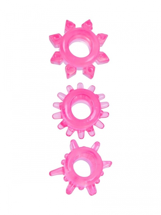 Комплект из трех розовых эрекционных колец - Erowoman-Eroman - в Долгопрудном купить с доставкой