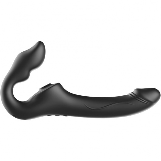 Черный безремневой страпон с 3 моторами - Ibiza - купить с доставкой в Долгопрудном