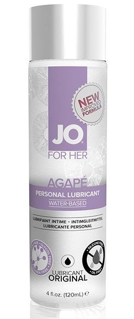 Женский лубрикант на водной основе JO AGAPE LUBRICANT ORIGINAL - 120 мл. - System JO - купить с доставкой в Долгопрудном
