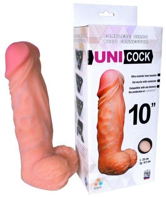 Фаллическая насадка Харнесс UNICOCK 10  - 25 см. - LOVETOY (А-Полимер) - купить с доставкой в Долгопрудном