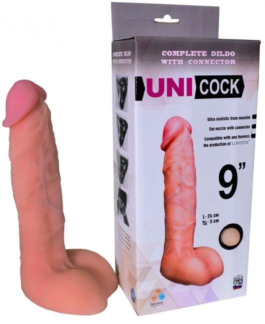 Фаллическая насадка Харнесс UNICOCK 9  - 24 см. - LOVETOY (А-Полимер) - купить с доставкой в Долгопрудном