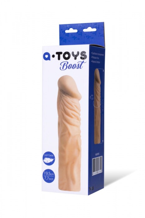 Насадка с ярко выраженной головкой и рельефным стволом - 19 см. - A-toys - в Долгопрудном купить с доставкой